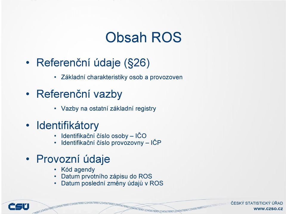 Identifikátory Identifikační číslo osoby IČO Identifikační číslo