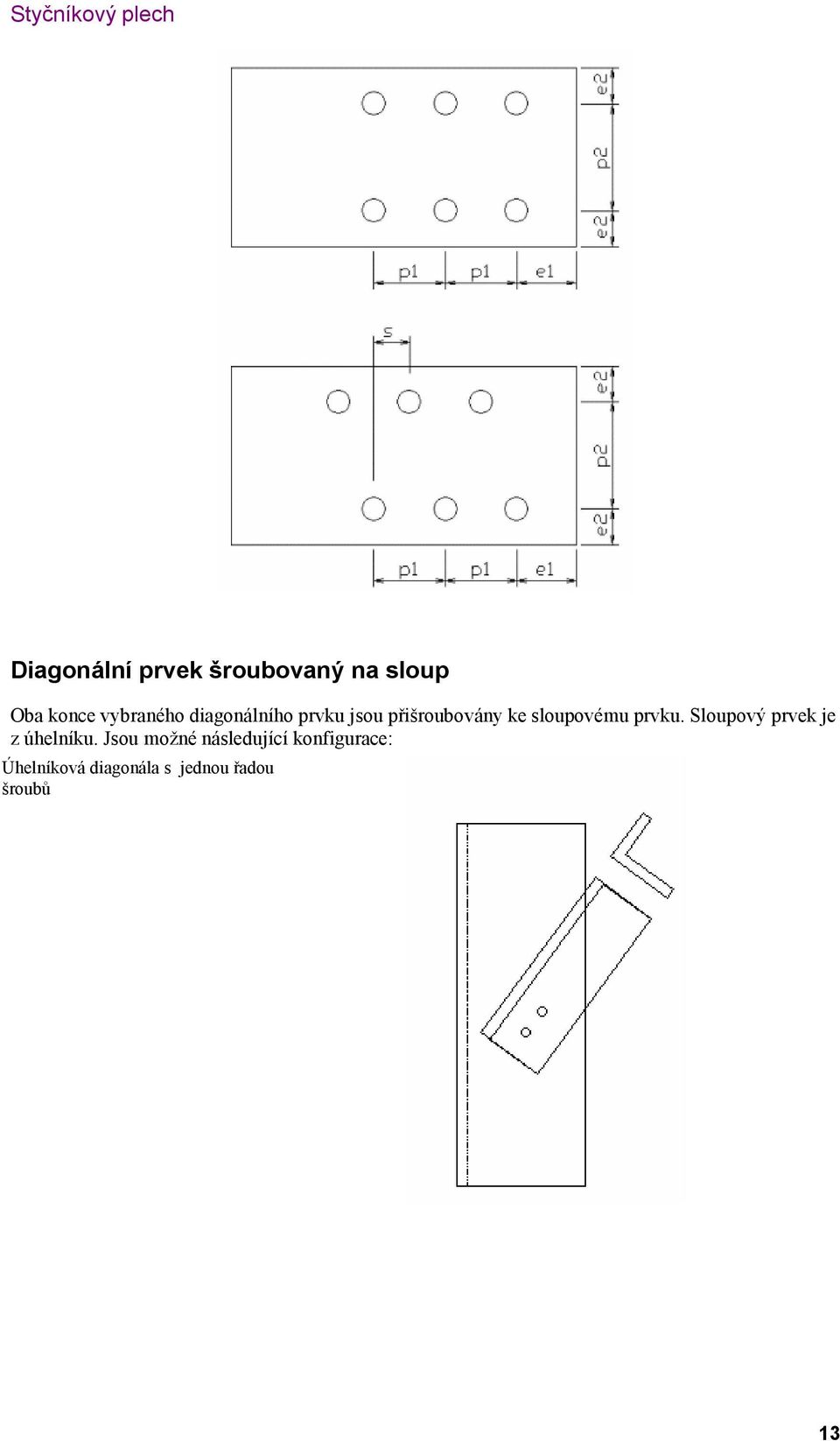 sloupovému prvku. Sloupový prvek je z úhelníku.