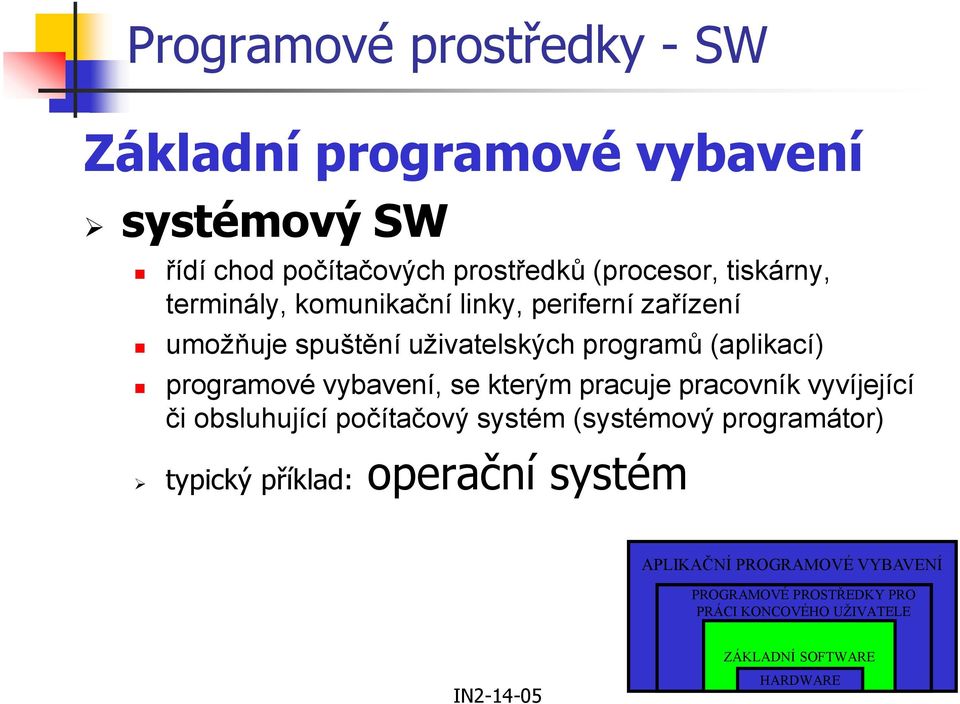 programové vybavení, se kterým pracuje pracovník vyvíjející či obsluhující počítačový systém (systémový programátor)