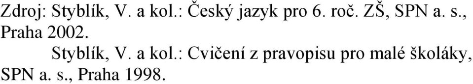 , Praha 2002. Styblík, V. a kol.