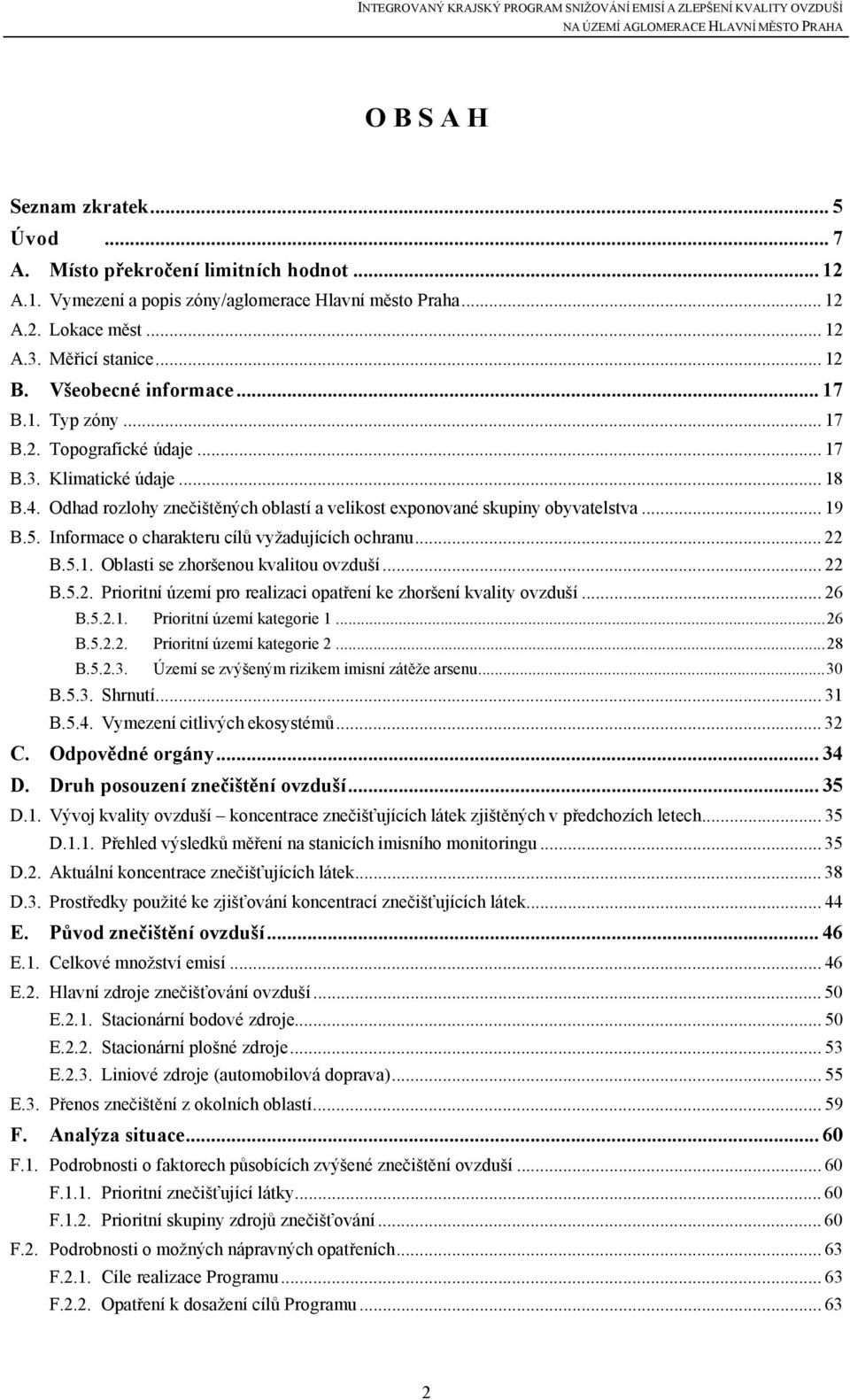 Informace o charakteru cílů vyžadujících ochranu... 22 B.5.1. Oblasti se zhoršenou kvalitou ovzduší... 22 B.5.2. Prioritní území pro realizaci opatření ke zhoršení kvality ovzduší... 26 B.5.2.1. Prioritní území kategorie 1.