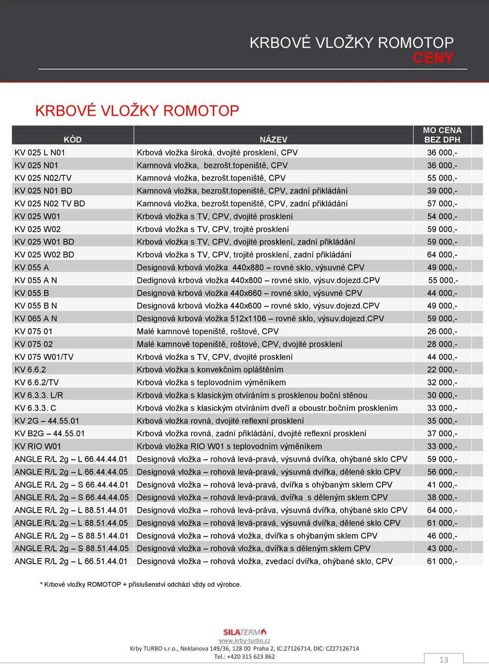 topeniště, CPV, zadní přikládání 39 000,- KV 025 02 TV BD Kamnová vložka, bezrošt.