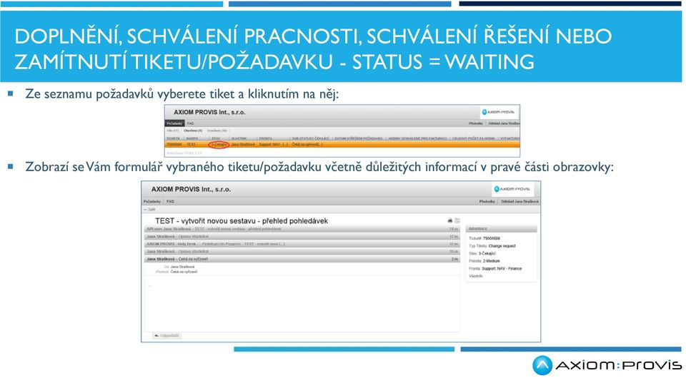 vyberete tiket a kliknutím na něj: Zobrazí se Vám formulář