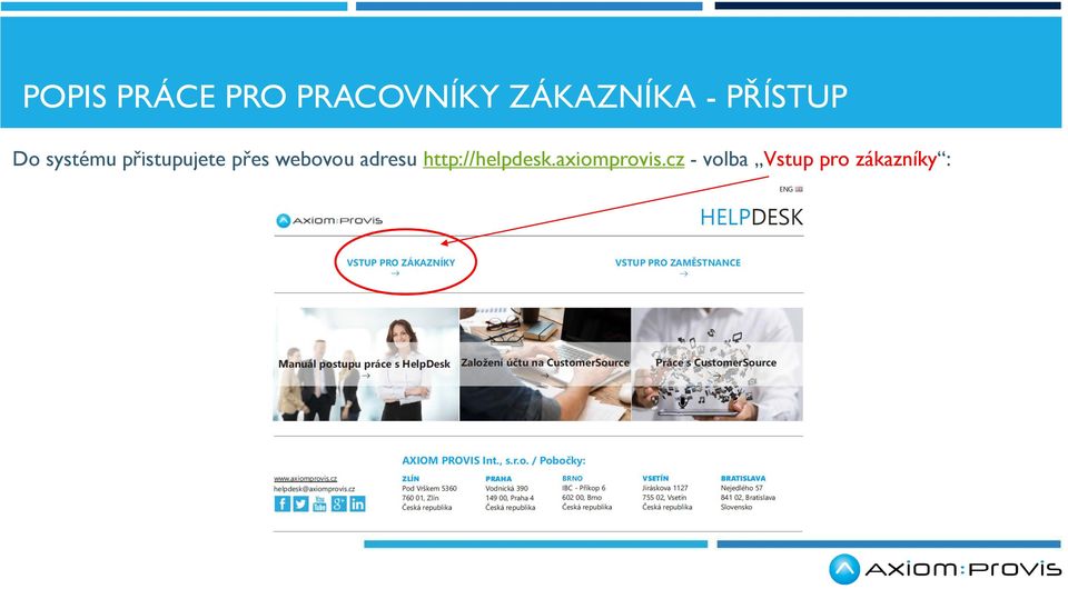 přes webovou adresu http://helpdesk.