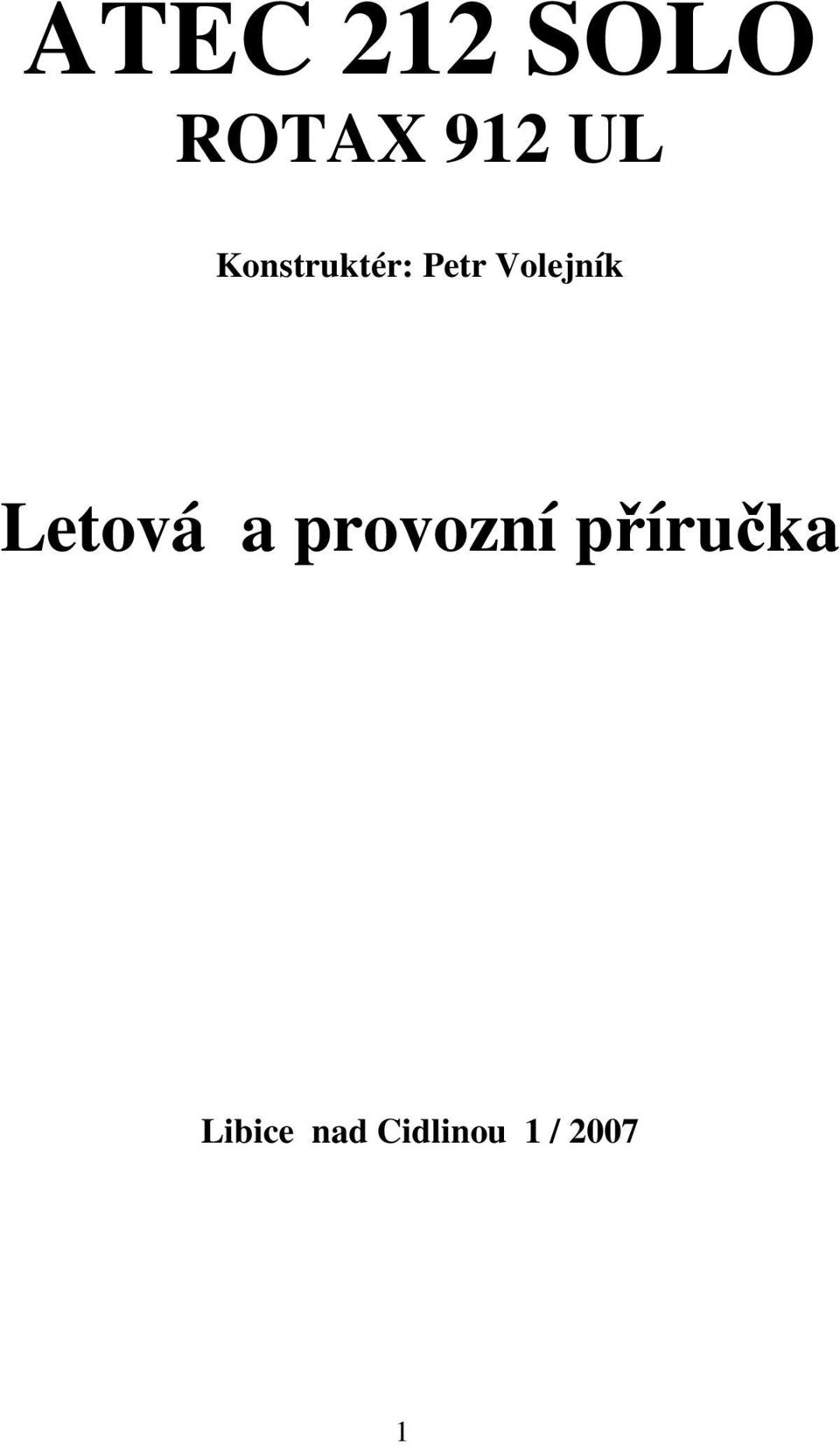 Letová a provozní příručka