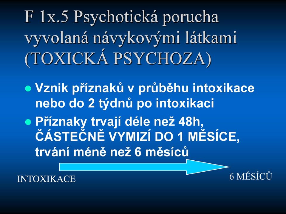 do 2 týdnů po intoxikaci Příznaky trvají déle než 48h,