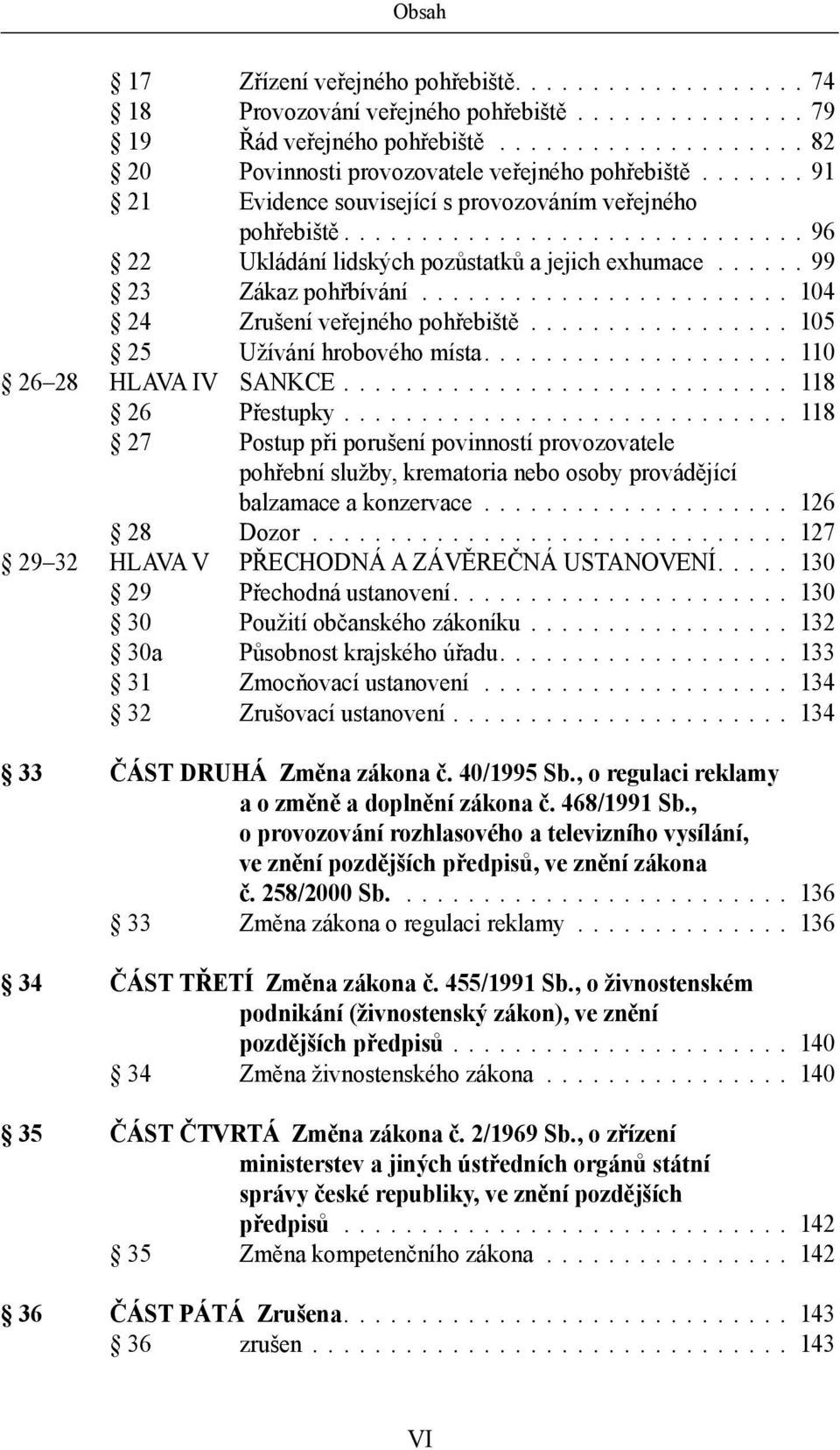 ... 105 25 Užívání hrobového místa.... 110 26 28 HLAVA IV SANKCE.... 118 26 Přestupky.