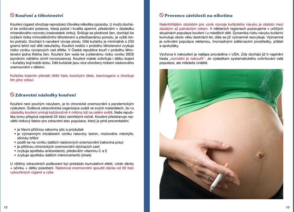 Snižuje se plodnost žen, dochází ke zvýšení rizika mimoděložního těhotenství a předčasnému porodu, je vyšší riziko potratů. Dochází k narušení vývoje plodu.