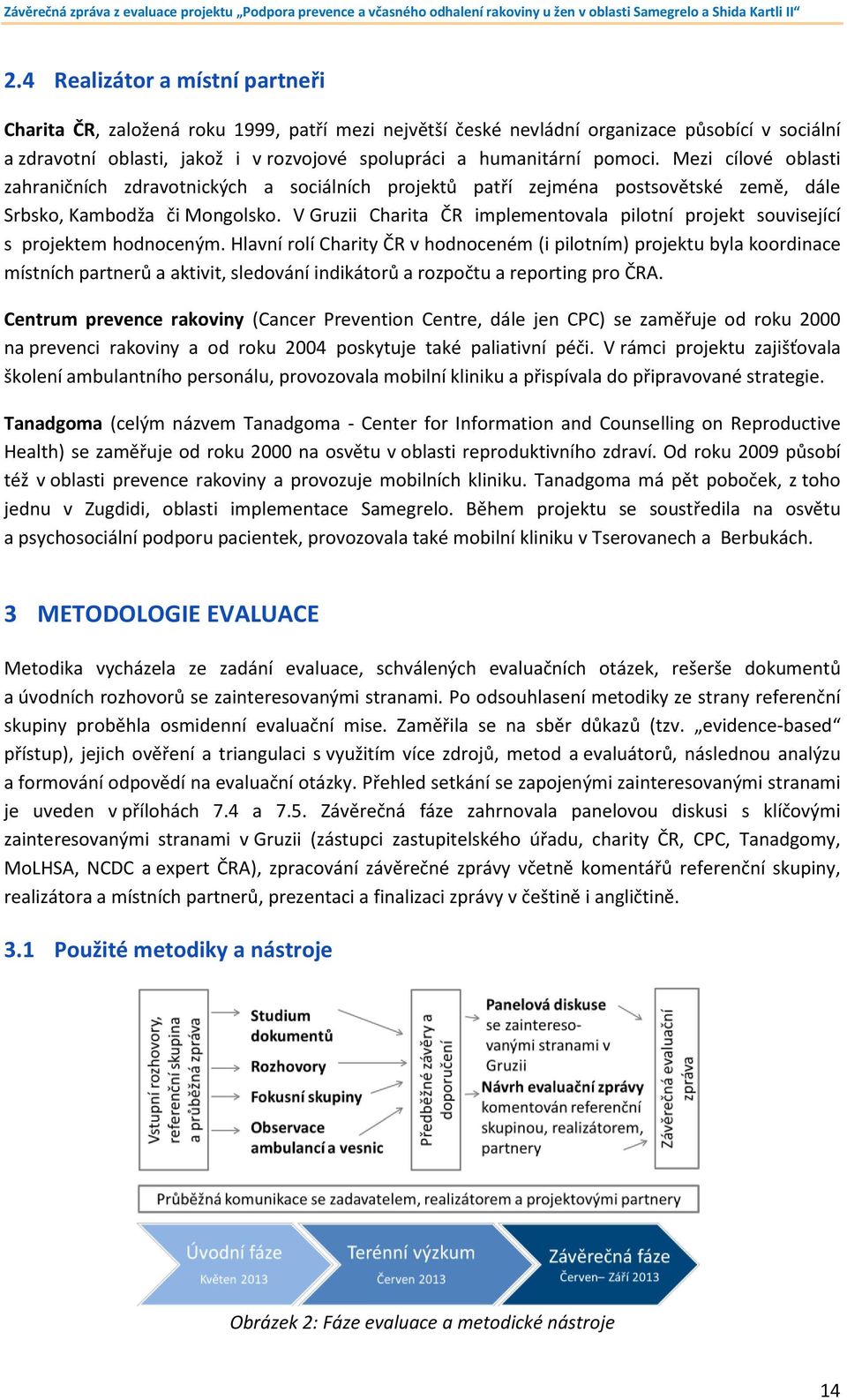 V Gruzii Charita ČR implementovala pilotní projekt související s projektem hodnoceným.