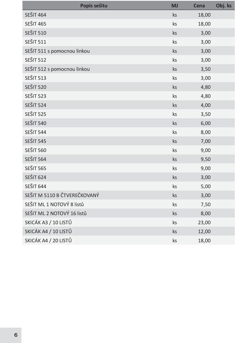 3,50 SEŠIT 513 ks 3,00 SEŠIT 520 ks 4,80 SEŠIT 523 ks 4,80 SEŠIT 524 ks 4,00 SEŠIT 525 ks 3,50 SEŠIT 540 ks 6,00 SEŠIT 544 ks 8,00 SEŠIT 545 ks 7,00 SEŠIT 560 ks