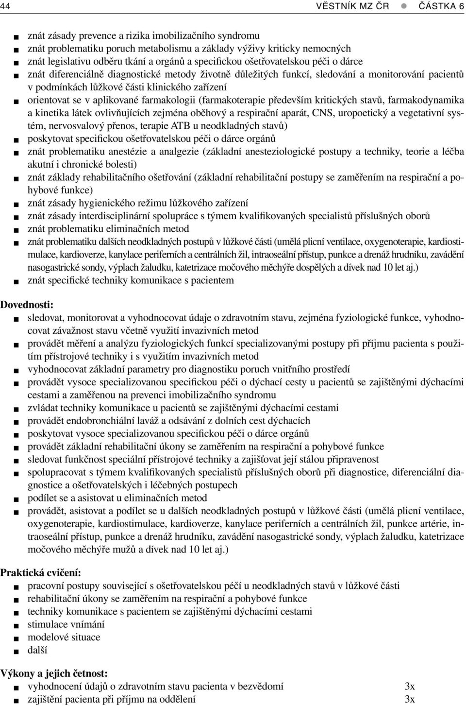 se v aplikované farmakologii (farmakoterapie především kritických stavů, farmakodynamika a kinetika látek ovlivňujících zejména oběhový a respirační aparát, CNS, uropoetický a vegetativní systém,