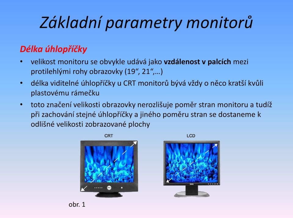 kratší kvůli plastovému rámečku toto značení velikosti obrazovky nerozlišuje poměr stran monitoru a tudíž