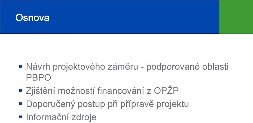 možností financování z OPŽP Doporučený