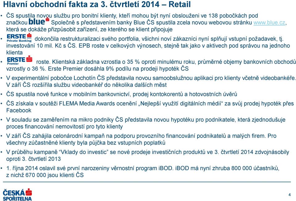 stránku www.blue.cz, která se dokáže přizpůsobit zařízení, ze kterého se klient připojuje dokončila restrukturalizaci svého portfolia, všichni noví zákazníci nyní splňují vstupní požadavek, tj.
