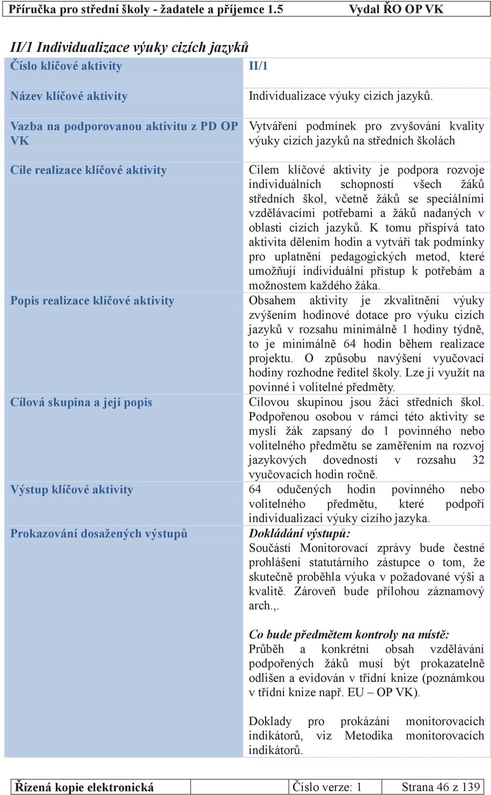 středních škol, včetně žáků se speciálními vzdělávacími potřebami a žáků nadaných v oblasti cizích jazyků.