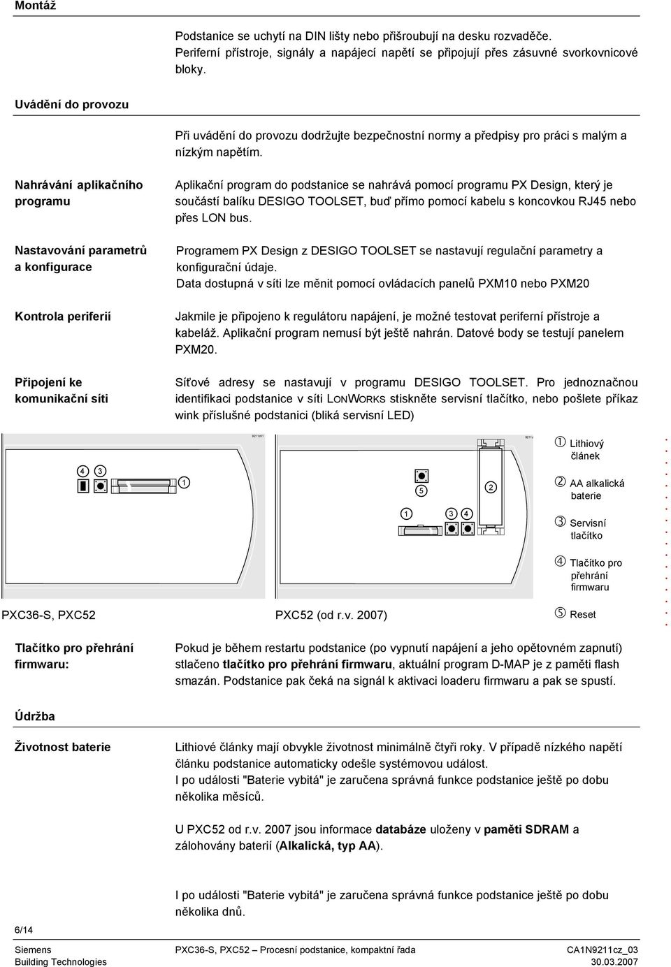 Aplikační program do podstanice se nahrává pomocí programu PX Design, který je součástí balíku DESIO TOOLSET, buď přímo pomocí kabelu s koncovkou RJ45 nebo přes LO bus Programem PX Design z DESIO