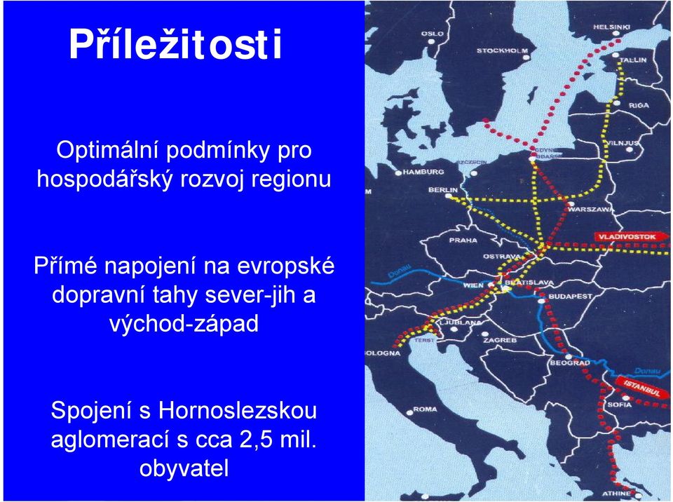 evropské dopravní tahy sever-jih a