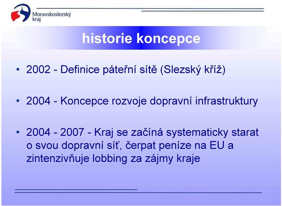 2004-2007 - Kraj se začíná systematicky starat o svou