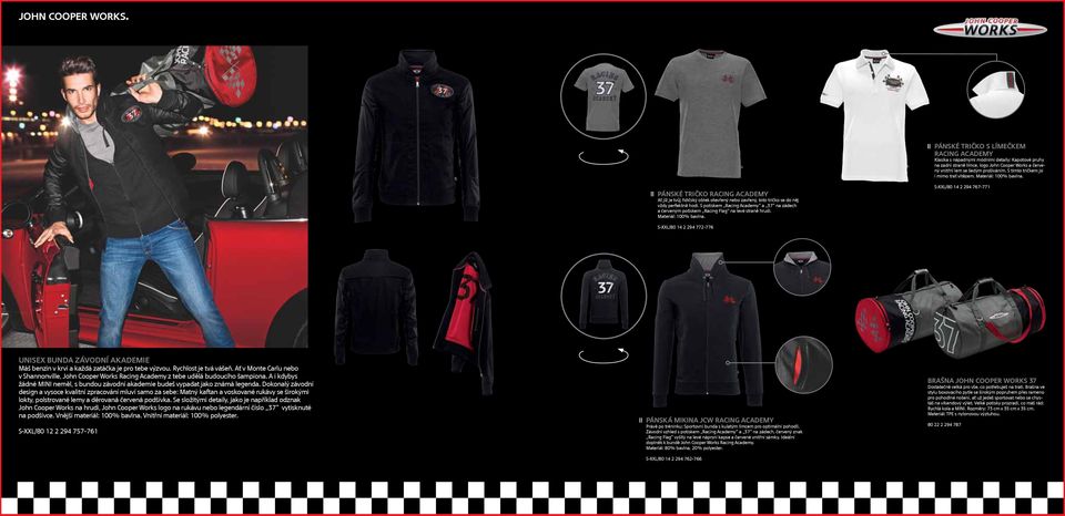 S potiskem Racing Academy a 37 na zádech a červeným potiskem Racing Flag na levé straně hrudi. Materiál: 100% bavlna.
