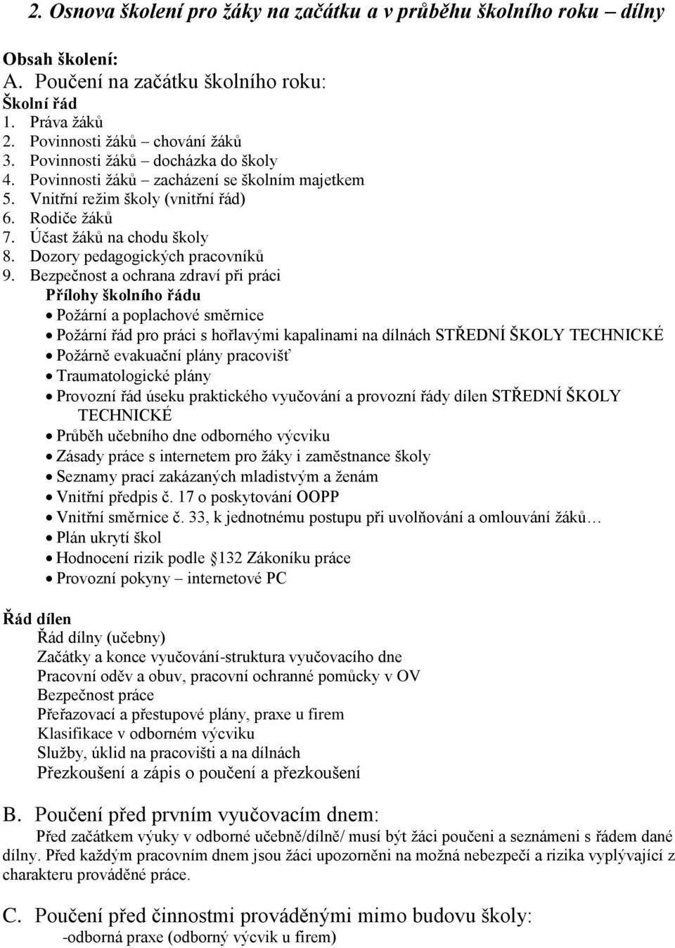 Dozory pedagogických pracovníků 9.