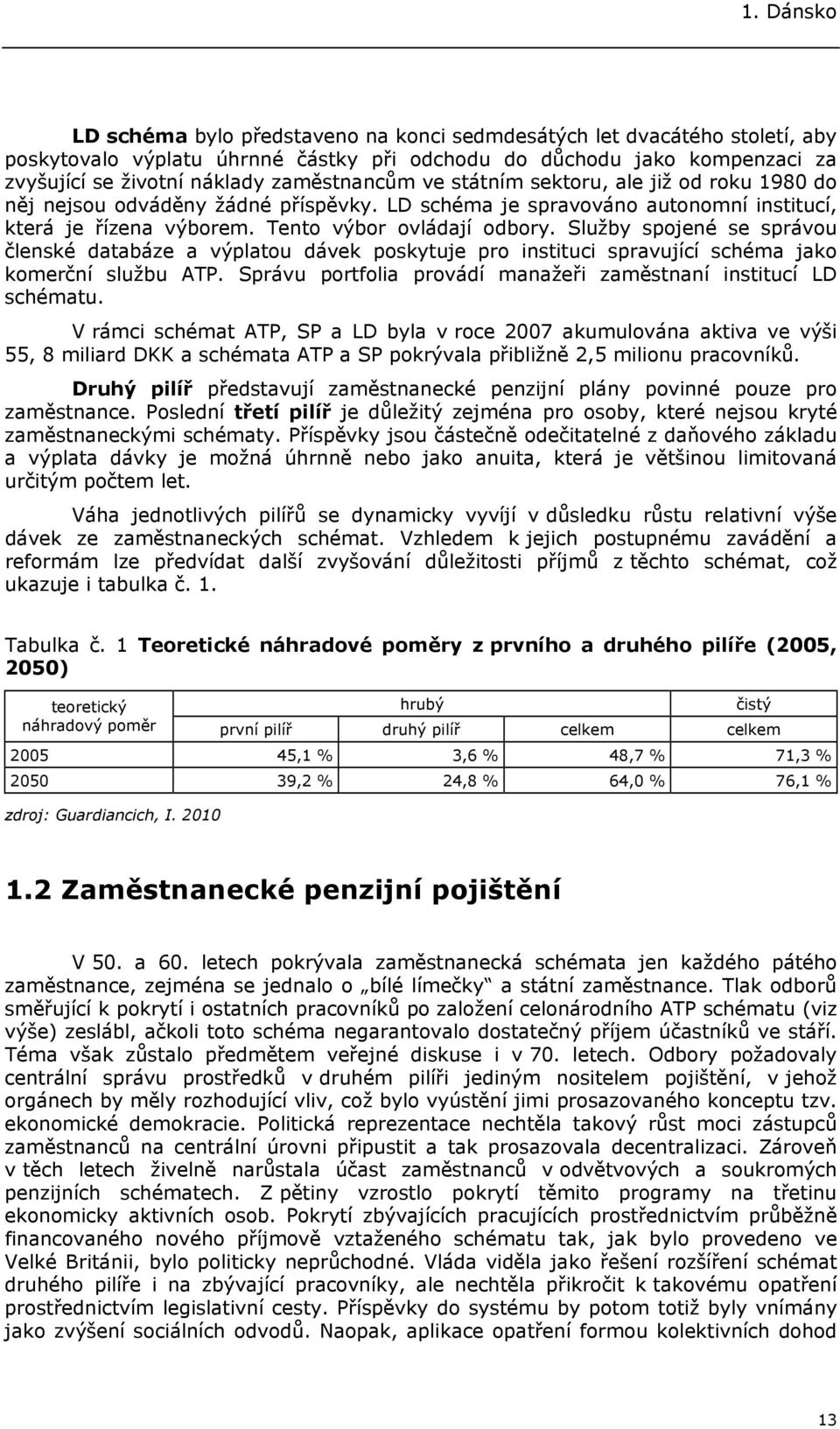 Služby spojené se správou členské databáze a výplatou dávek poskytuje pro instituci spravující schéma jako komerční službu ATP. Správu portfolia provádí manažeři zaměstnaní institucí LD schématu.