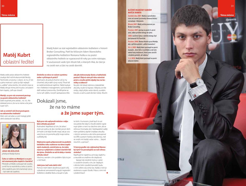 V současnosti vede tým třiceti lidí, o kterých říká, že část je na cestě ven a část na cestě dovnitř.