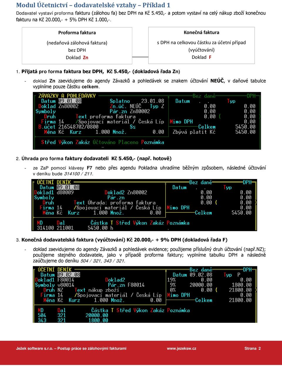 Postup práce se zálohovými fakturami - PDF Stažení zdarma