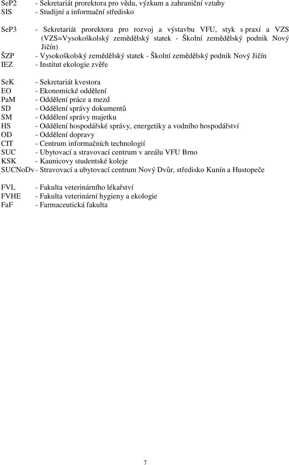 kvestora EO - Ekonomické oddělení PaM - Oddělení práce a mezd SD - Oddělení správy dokumentů SM - Oddělení správy majetku HS - Oddělení hospodářské správy, energetiky a vodního hospodářství OD -