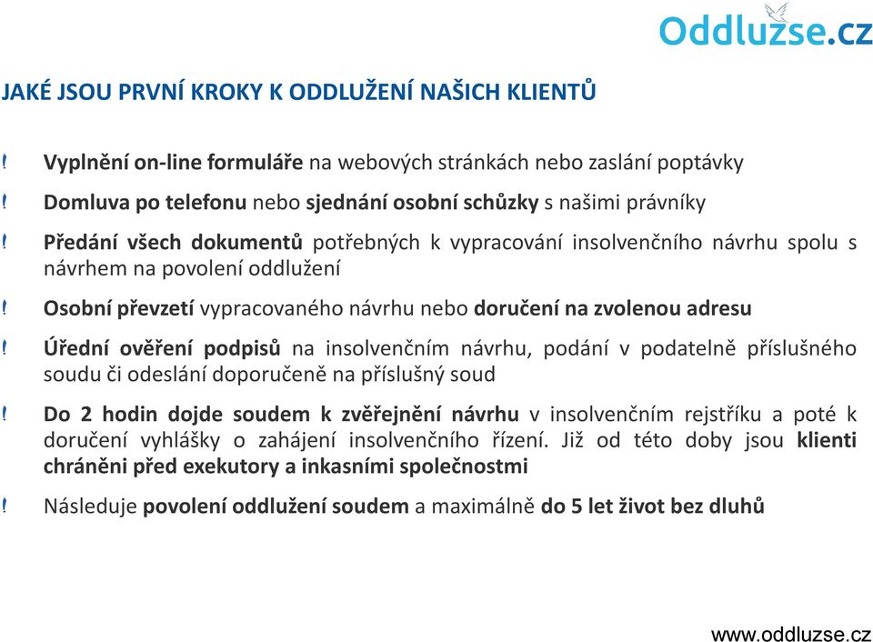 podpisů na insolvenčním návrhu, podání v podatelně příslušného soudu či odeslání doporučeně na příslušný soud Do 2 hodin dojde soudem k zvěřejnění návrhu v insolvenčním rejstříku a poté k