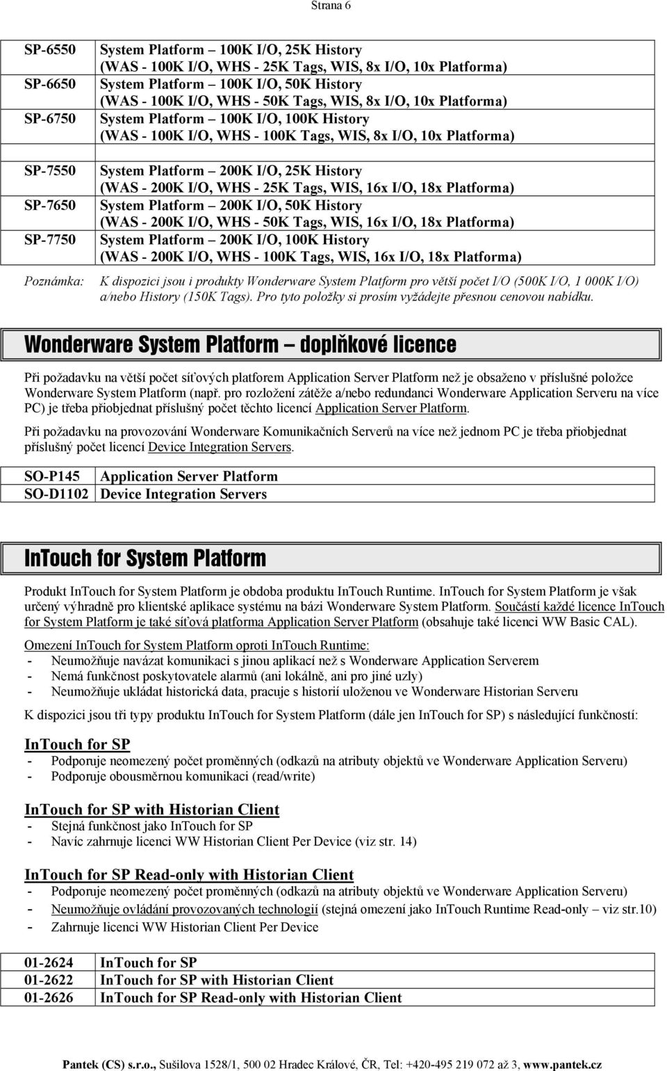 History (WAS - 200K I/O, WHS - 25K Tags, WIS, 16x I/O, 18x Platforma) System Platform 200K I/O, 50K History (WAS - 200K I/O, WHS - 50K Tags, WIS, 16x I/O, 18x Platforma) System Platform 200K I/O,