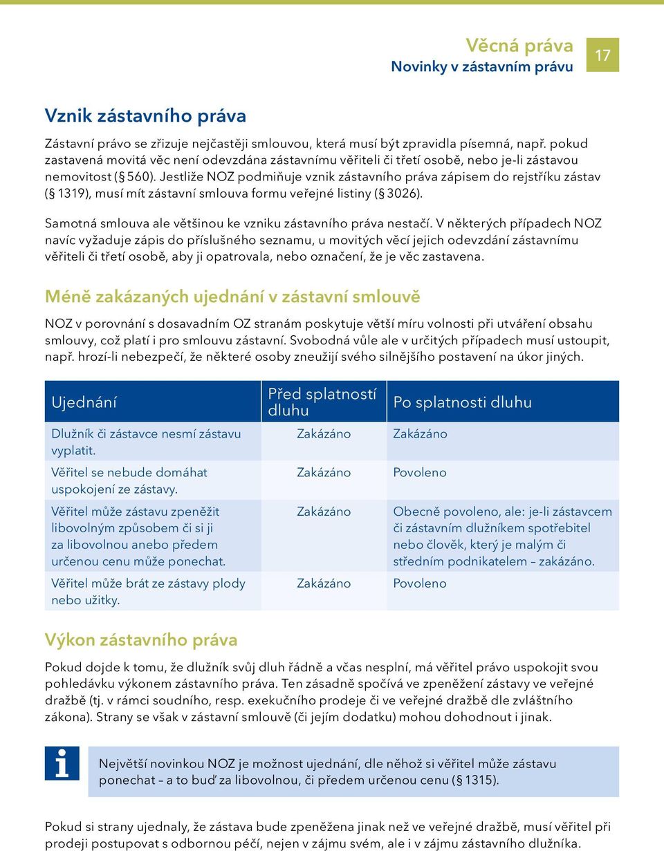 Jestliže NOZ podmiňuje vznik zástavního práva zápisem do rejstříku zástav ( 1319), musí mít zástavní smlouva formu veřejné listiny ( 3026).