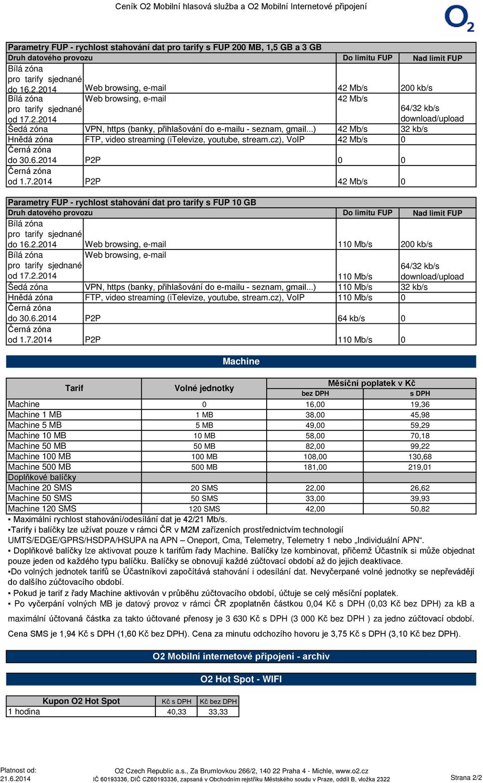 cz), VoIP 42 Mb/s 0 Černá zóna do 30.6.2014 P2P 0 0 Černá zóna od 1.7.