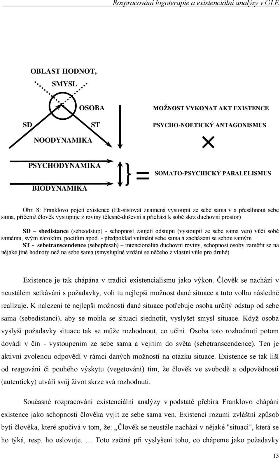 sbedistance (sebeodstup) - schopnost zaujetí odstupu (vystoupit ze sebe sama ven) vůči sobě samému, svým nárokům, pocitům apod.