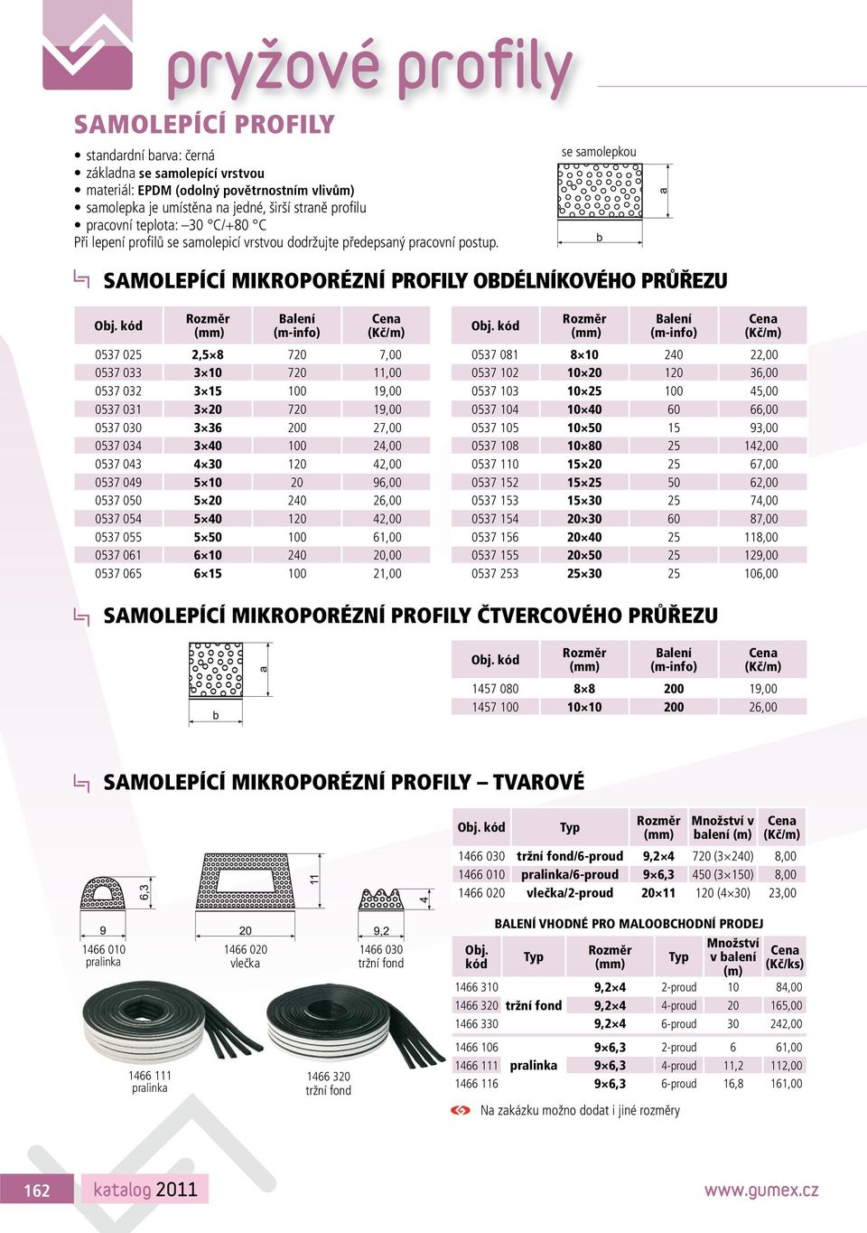 se samolepkou SAMOLEPÍCÍ MIKROPORÉZNÍ PROFILY OBDÉLNÍKOVÉHO PRŮŘEZU 0537 025 2,5 8 720 7,00 0537 033 3 10 720 11,00 0537 032 3 15 100 19,00 0537 031 3 20 720 19,00 0537 030 3 36 200 27,00 0537 034 3