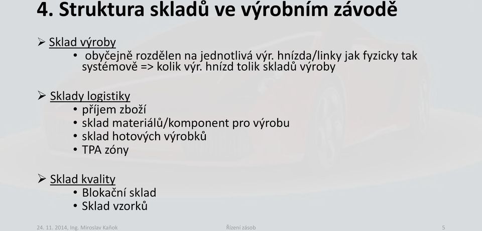 hnízd tolik skladů výroby Sklady logistiky příjem zboží sklad materiálů/komponent pro