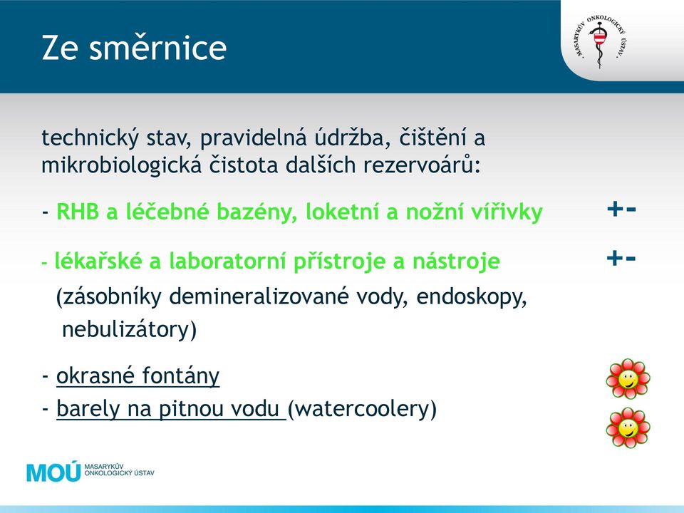 - lékařské a laboratorní přístroje a nástroje +- (zásobníky demineralizované