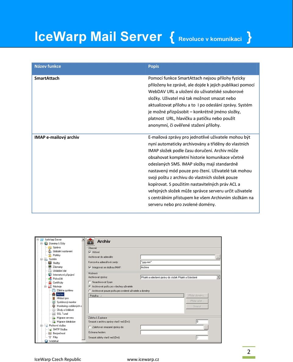 Systém je možné přizpůsobit konkrétně jméno složky, platnost URL, hlavičku a patičku nebo použít anonymní, či ověřené stažení přílohy.