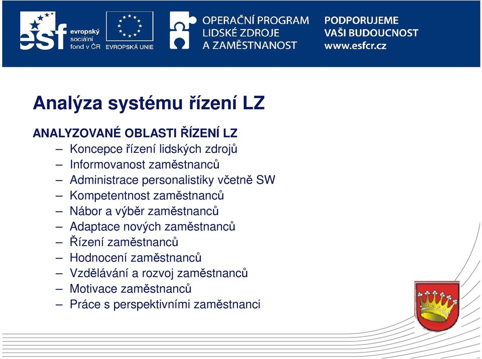 Nábor a výběr zaměstnanců Adaptace nových zaměstnanců Řízení zaměstnanců Hodnocení