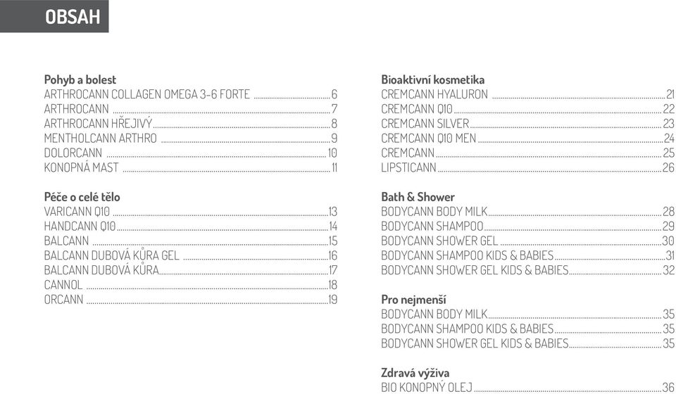 .. 22 cremcann silver... 23 cremcann q10 MEN...24 cremcann... 25 lipsticann...26 Bath & Shower bodycann body milk... 28 bodycann shampoo...29 Bodycann shower gel.