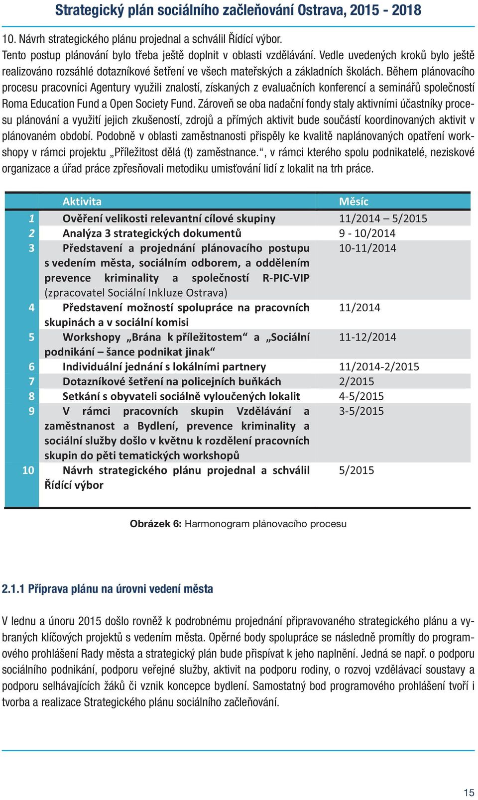 Během plánvacíh prcesu pracvníci Agentury využili znalstí, získaných z evaluačních knferencí a seminářů splečnstí Rma Educatin Fund a Open Sciety Fund.