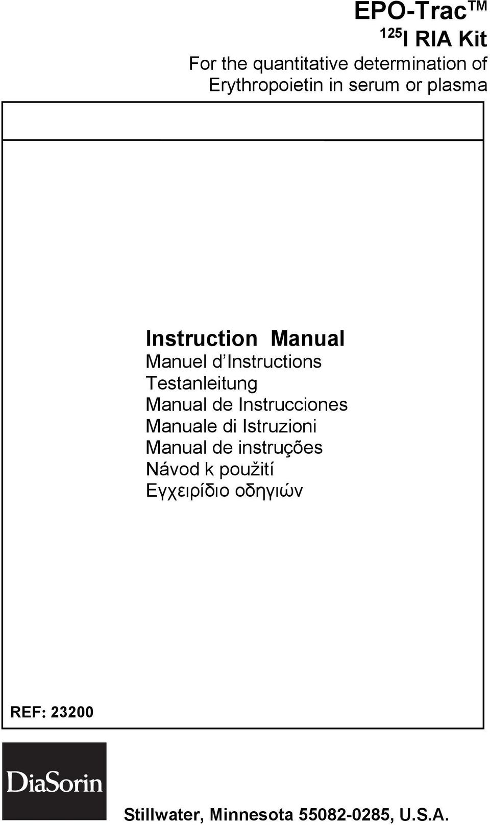 Testanleitung Manual de Instrucciones Manuale di Istruzioni Manual de