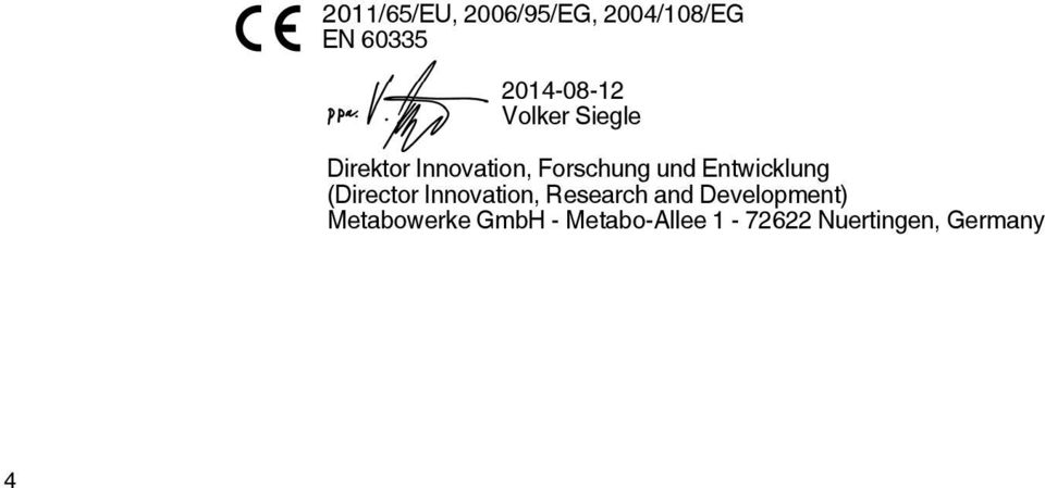 Entwicklung (Director Innovation, Research and