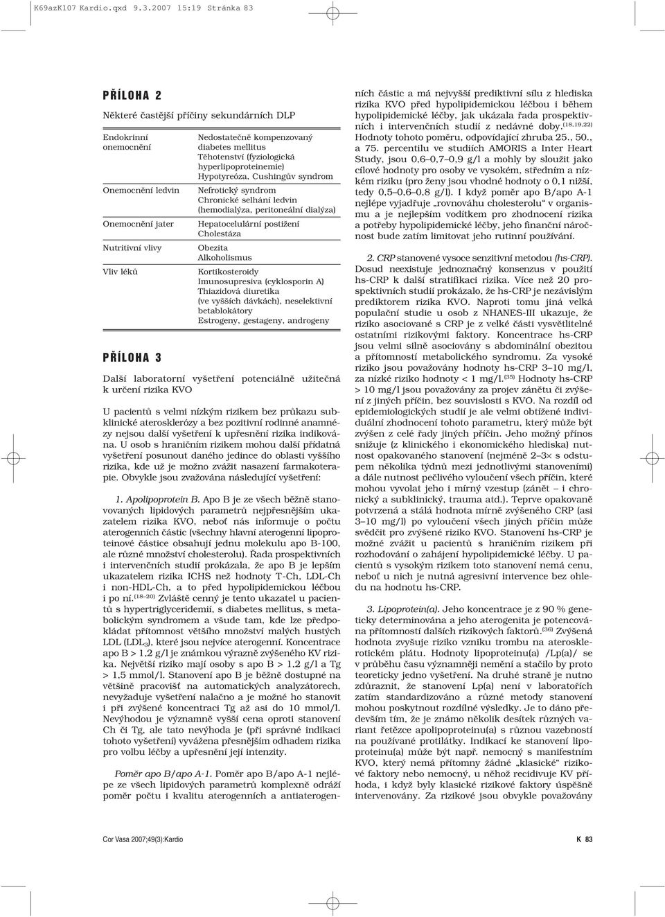 diabetes mellitus Těhotenství (fyziologická hyperlipoproteinemie) Hypotyreóza, Cushingův syndrom Nefrotický syndrom Chronické selhání ledvin (hemodialýza, peritoneální dialýza) Hepatocelulární