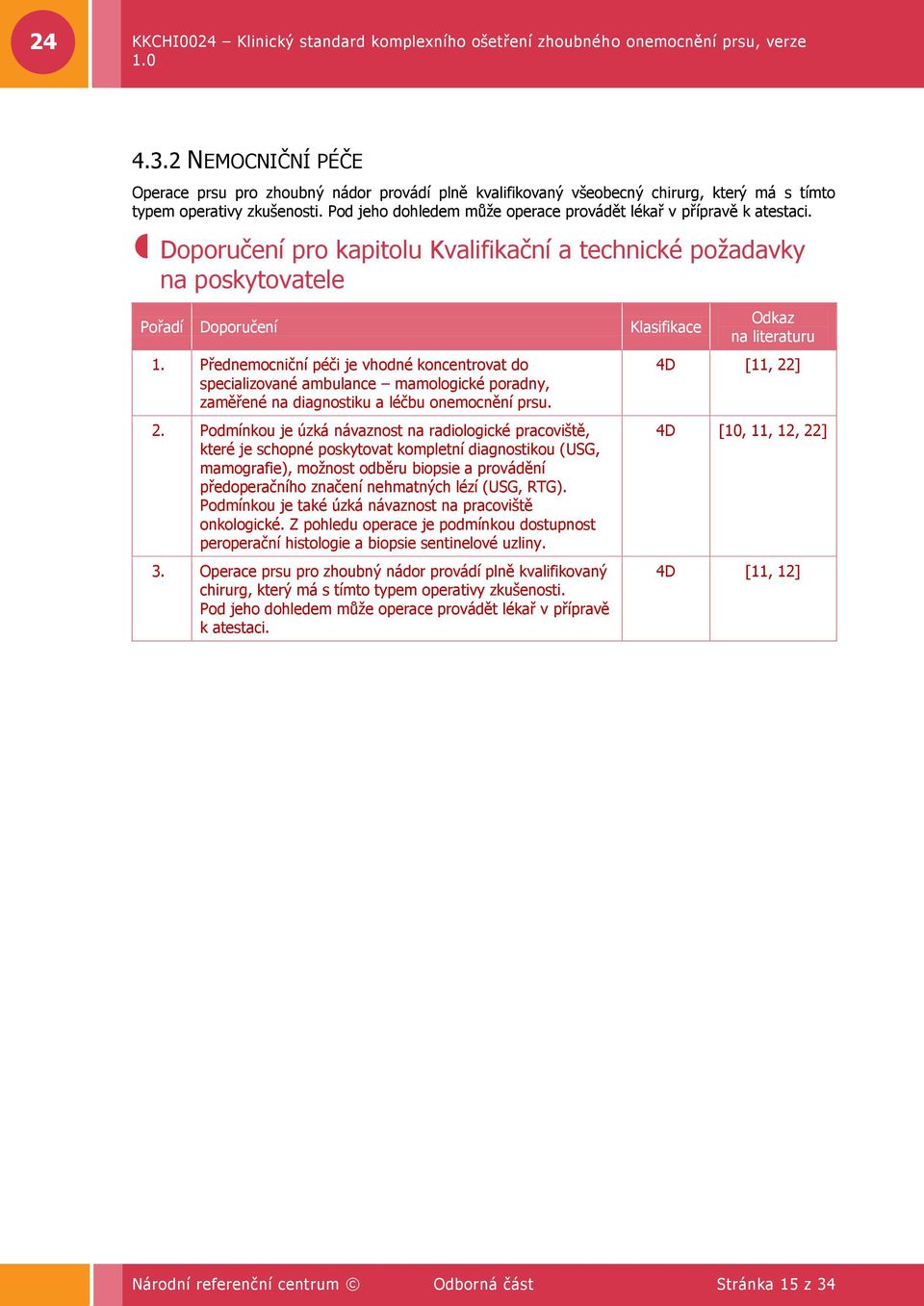 Přednemocniční péči je vhodné koncentrovat do specializované ambulance mamologické poradny, zaměřené na diagnostiku a léčbu onemocnění prsu. 2.