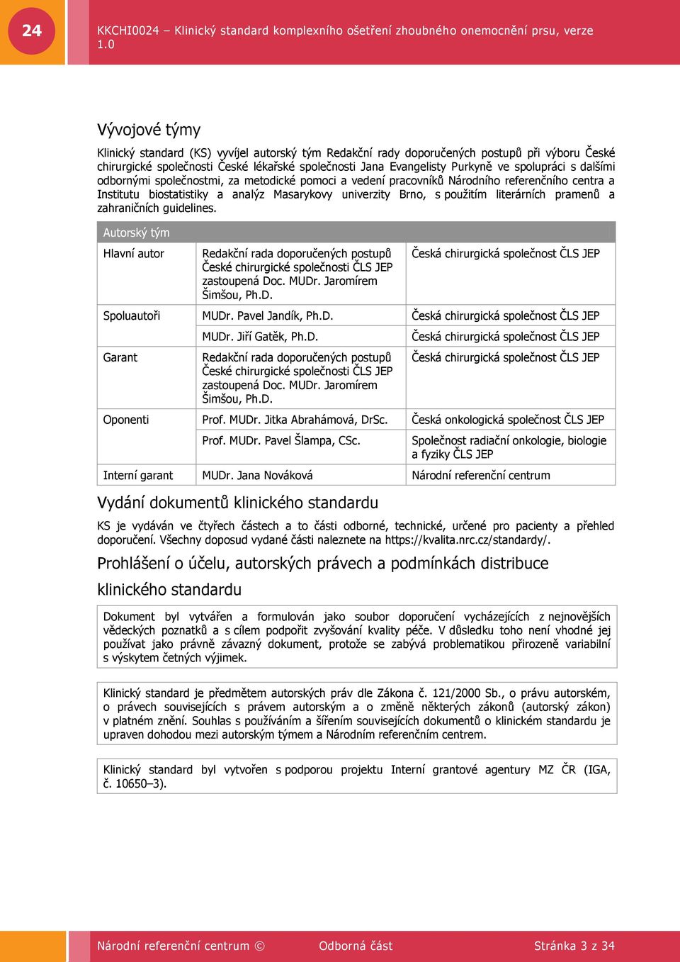 zahraničních guidelines. Autorský tým Hlavní autor Redakční rada doporučených postupů České chirurgické společnosti ČLS JEP zastoupená Doc. MUDr. Jaromírem Šimšou, Ph.D. Česká chirurgická společnost ČLS JEP Spoluautoři MUDr.