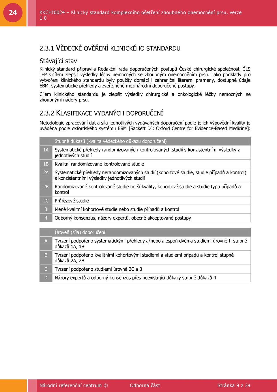 Jako podklady pro vytvoření klinického standardu byly pouţity domácí i zahraniční literární prameny, dostupné údaje EBM, systematické přehledy a zveřejněné mezinárodní doporučené postupy.