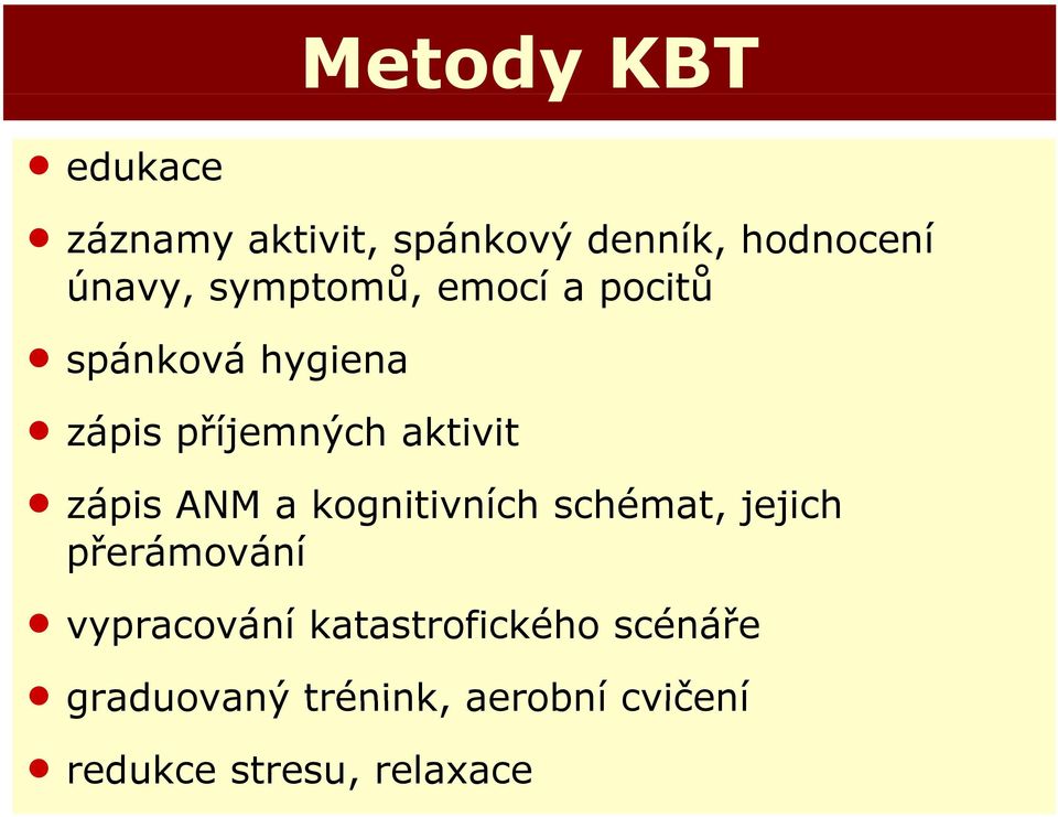 zápis ANM a konitivních schémat, jejich přerámování n vypracování