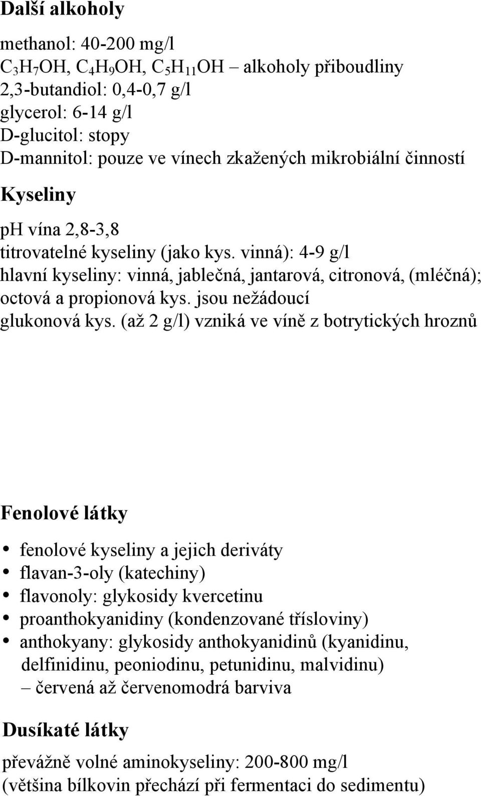 jsou nežádoucí glukonová kys.