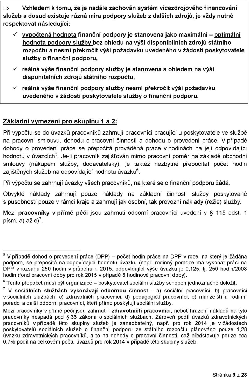 poskytovatele služby o finanční podporu, reálná výše finanční podpory služby je stanovena s ohledem na výši disponibilních zdrojů státního rozpočtu, reálná výše finanční podpory služby nesmí