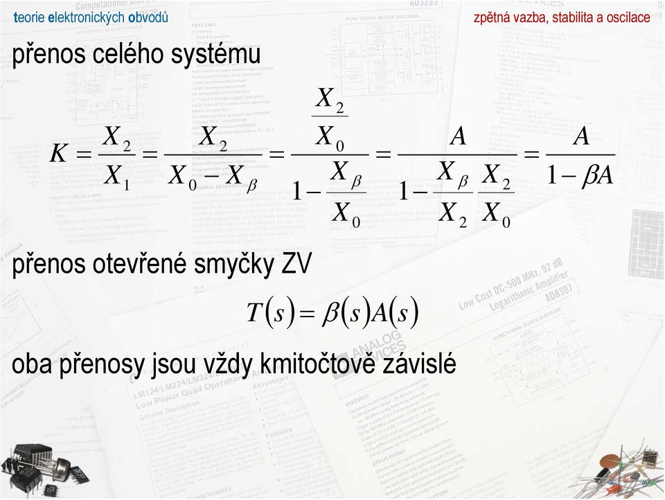 zpětná vzb, stbilit oscilce přenos otevřené smyčky ZV